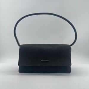 Gucci Small Black Denim & Leather Shoulder Bag.